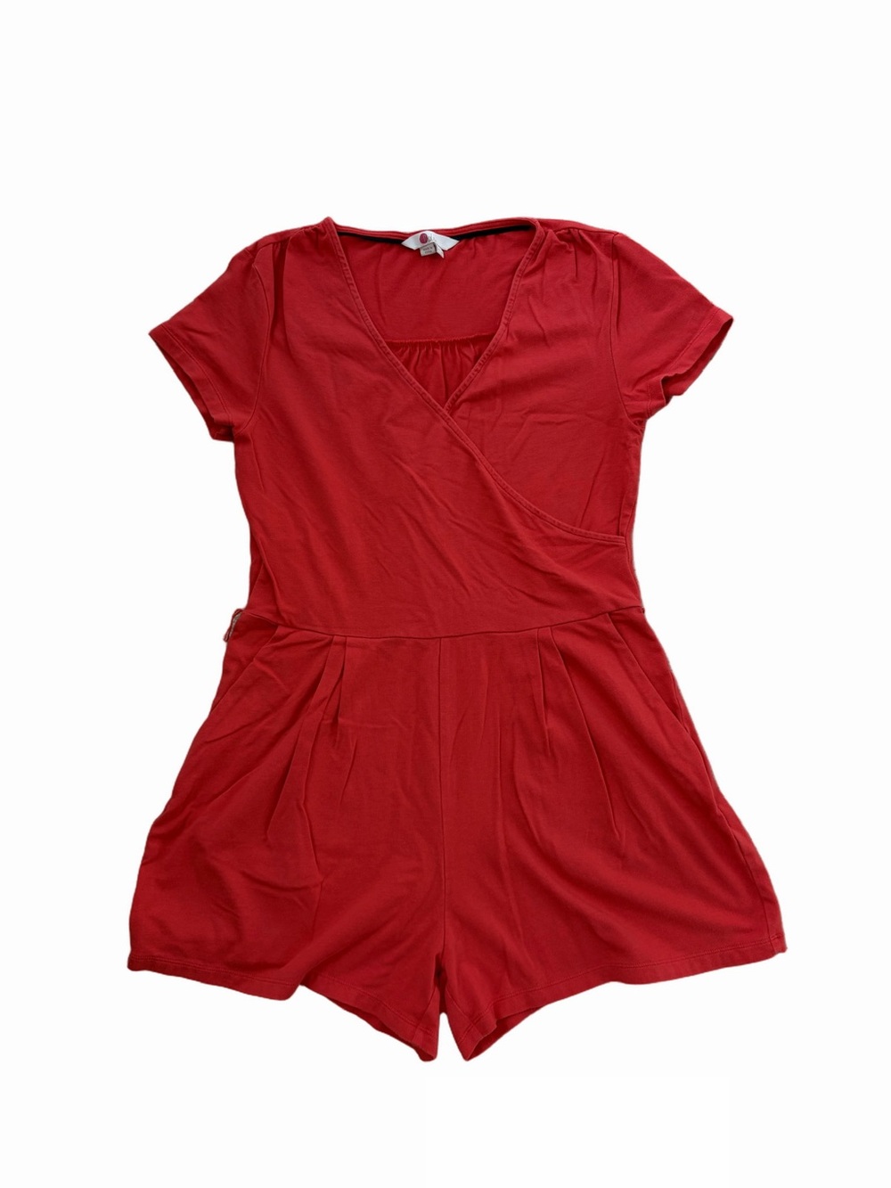Boden Size 6P Red Caroline Jersey Playsuit Short Sleeve One Piece Romper